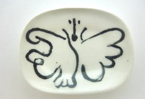 Miniature Picasso inspired ceramic dish - butterfly