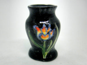 Miniature ceramic vase art deco with tulip