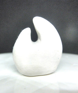 Miniature ceramic modern sculpture white