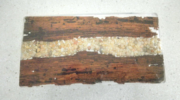 Miniature dining room table resin, stones and wood 1/12th -