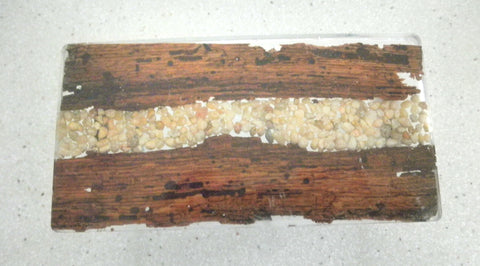 Miniature dining room table resin, stones and wood 1/12th -