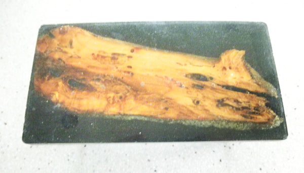 Miniature dining room table black resin and wood 1/12th