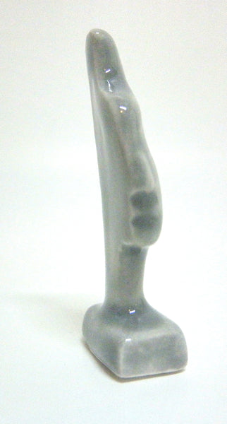 Miniature ceramic sculpture profile - grey