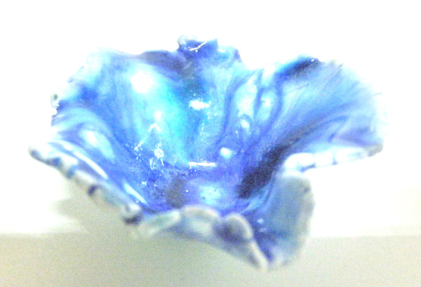 Miniature artist ceramic free form bowl - blue