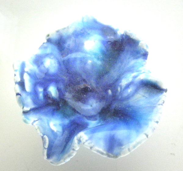 Miniature artist ceramic free form bowl - blue