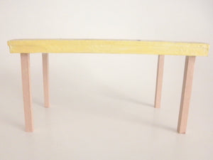 Dinner table resin on wood 1/12th scale pale yelow