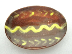 Miniature Pennsylvania slipware oblong dish - herring bones