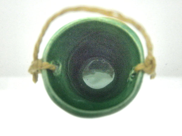 Miniature ceramic water bucket - green
