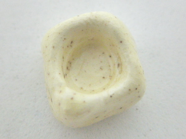 Miniature ceramic small shallow planter - speckled beige