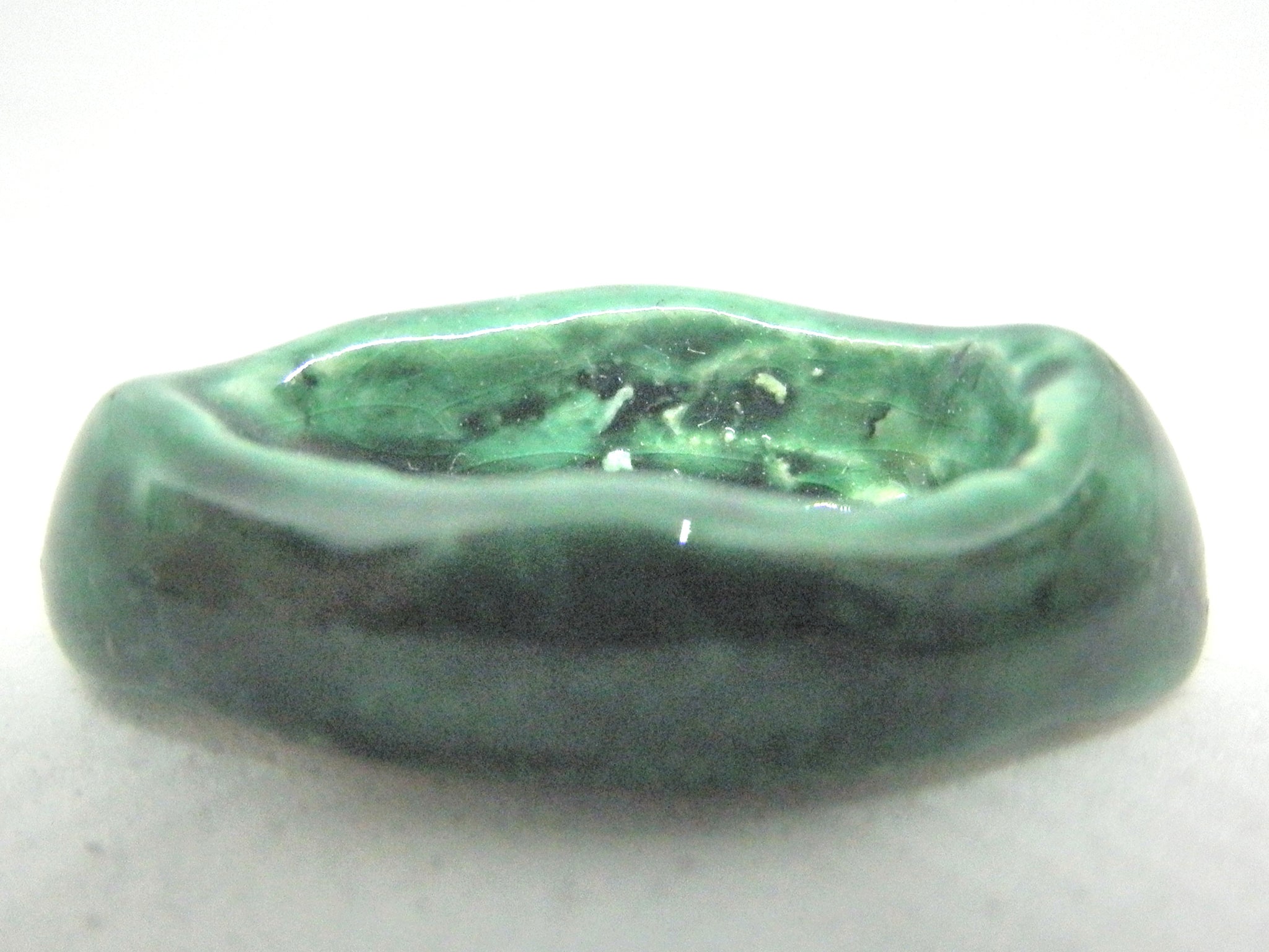 Miniature ceramic small green planter - good for Ikebana