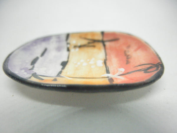 Miniature ceramic plate with blossom