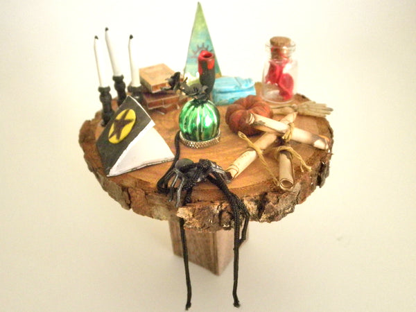 Miniature Halloween witch table