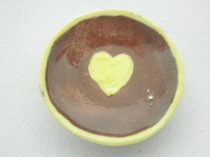 Miniature Pennsylvania slipware bowl - heart