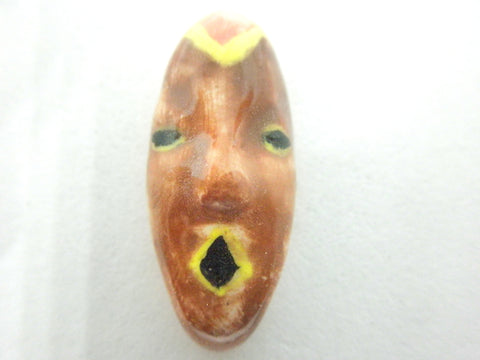Dollhouse Miniature African mask elongated brown and red