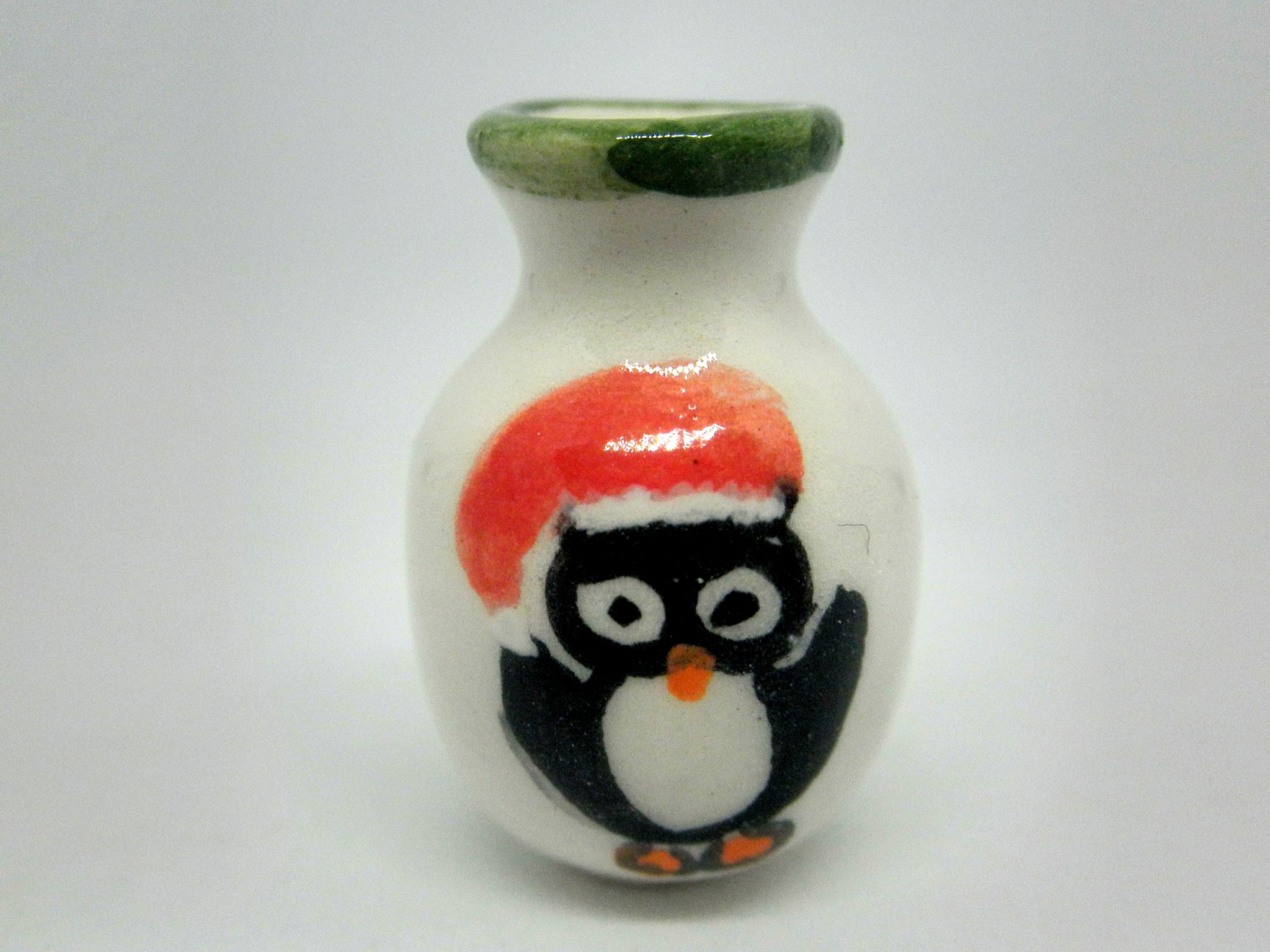 Christmas vase with penguin