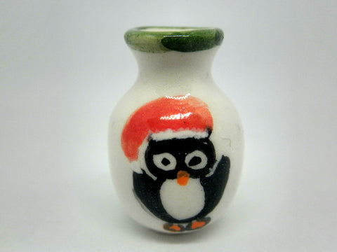Christmas vase with penguin