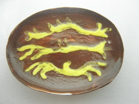 Miniature Pennsylvania slipware oblong dish - free swirls