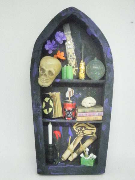 Miniature Halloween coffin shelf