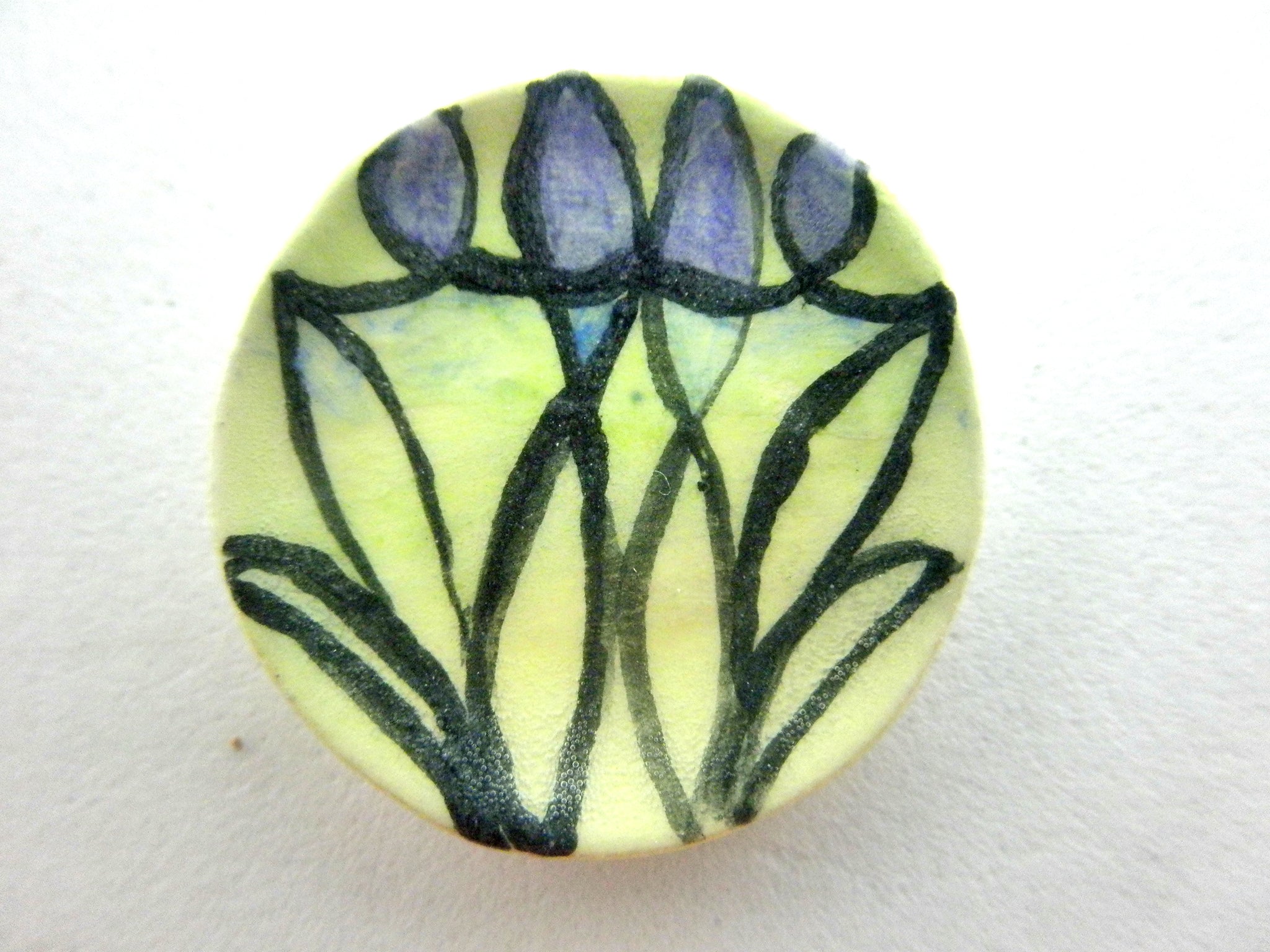 Miniature ceramic plate - stained glass look