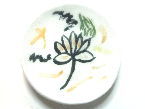 Miniature ceramic plate - lotus flower