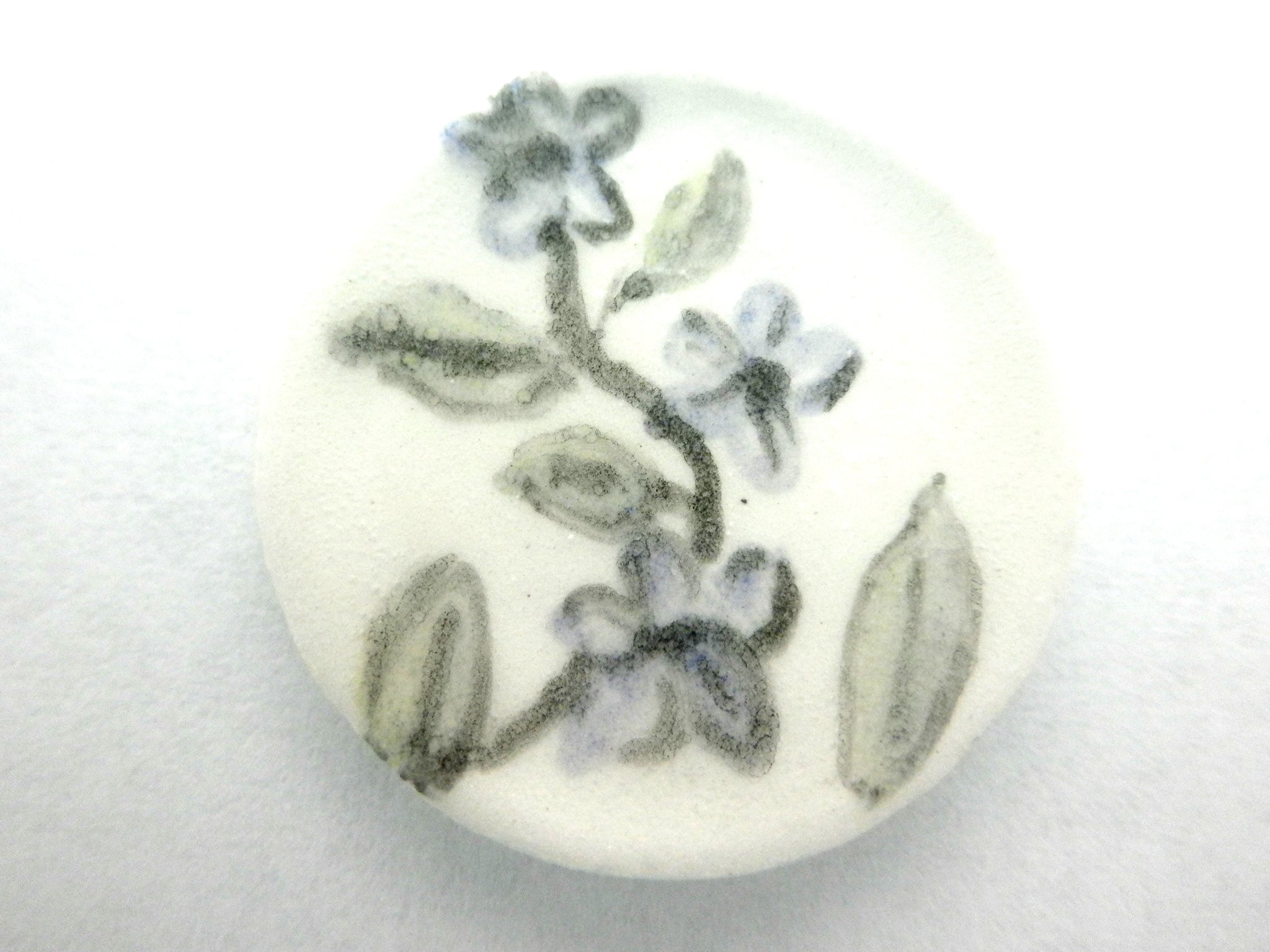 Miniature ceramic plate - blue flowers