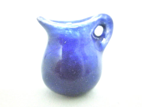 Miniature ceramic pitcher fiesta ware royal blue