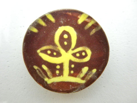 Miniature Pennsylvania slipware plate - leaf