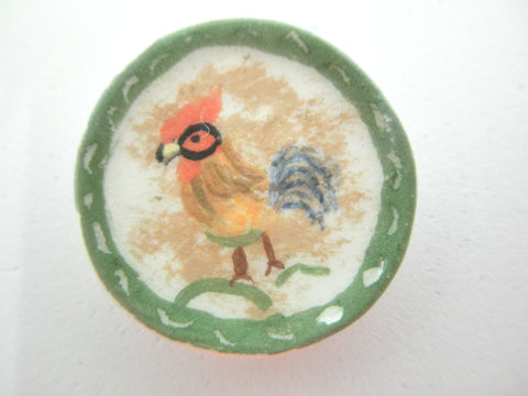 Miniature ceramic plate - French country rooster