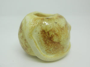Miniature round ceramic planter sandstone