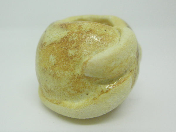 Miniature round ceramic planter sandstone