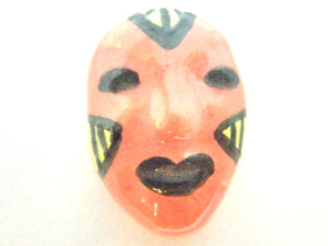 Miniature African art mask red