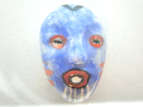 Miniature African art mask- blue