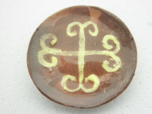 Miniature Pennsylvania slipware plate - cross