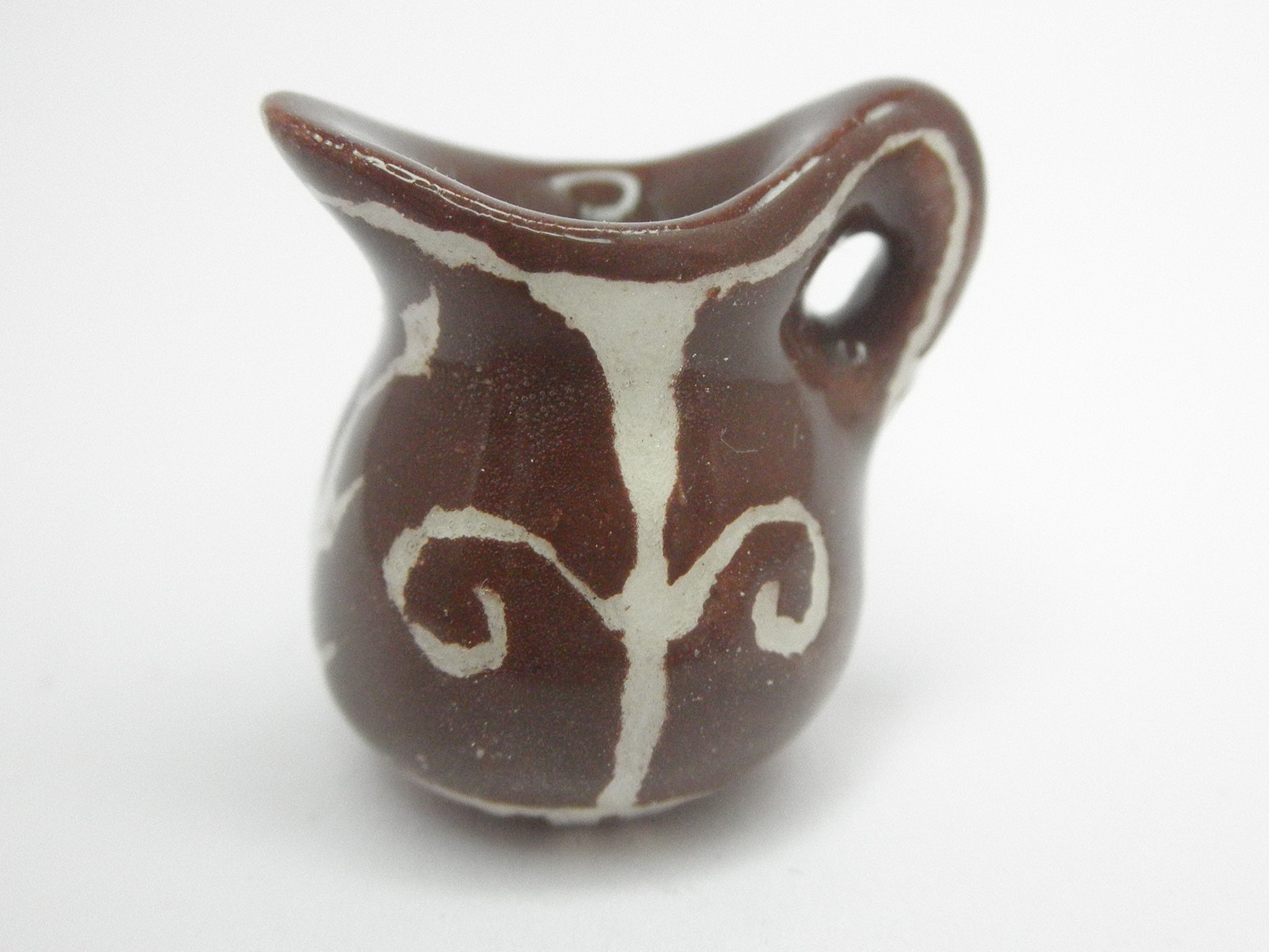 Miniature 1/12th carved pitcher brown