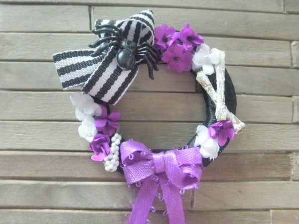 Miniature Halloween wreath - Purple