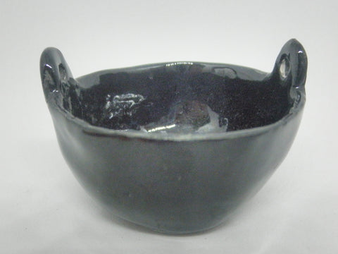 Miniature Ceramic Halloween big black cauldron