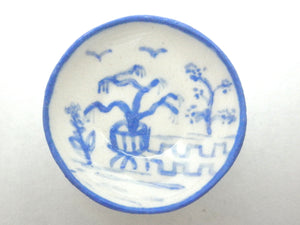 Blue and White Oriental Ceramic bowl - potted tree
